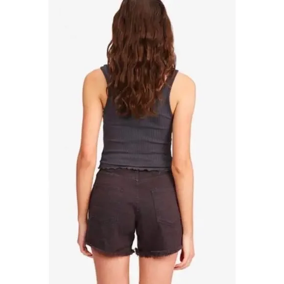 Billabong Distressed Denim Shorts Black High Rise Sz W27 - Picture 2 of 8